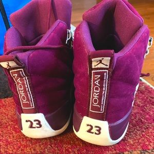 Jordan 12 “Bordeaux” Burgundy Velvet Size 10